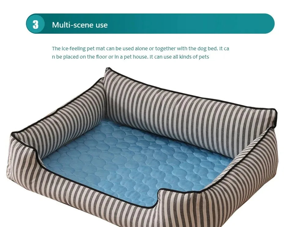 Dog Cooling Mat — Ice Pad for Small & Large Dogs, Summer Car & Home Use