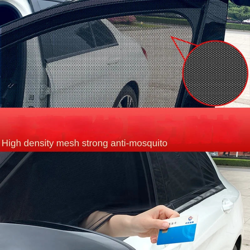 Car Rear Window Sunshade 2-Pack — UV Mesh Privacy Curtain, 6 Colors