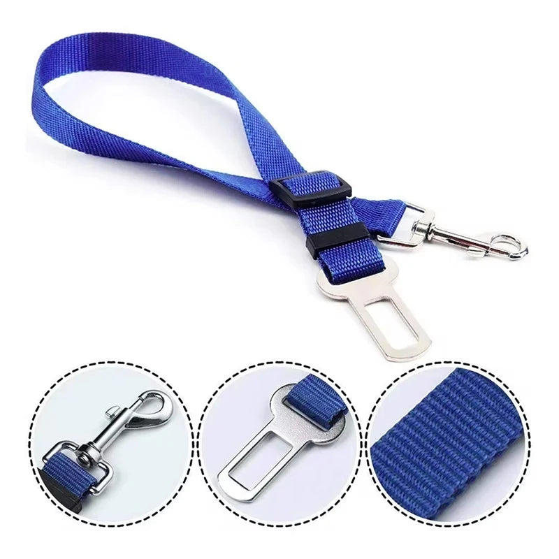 Retractable Dog Car Seat Belt — Adjustable Safety Harness Leash for Car Travel