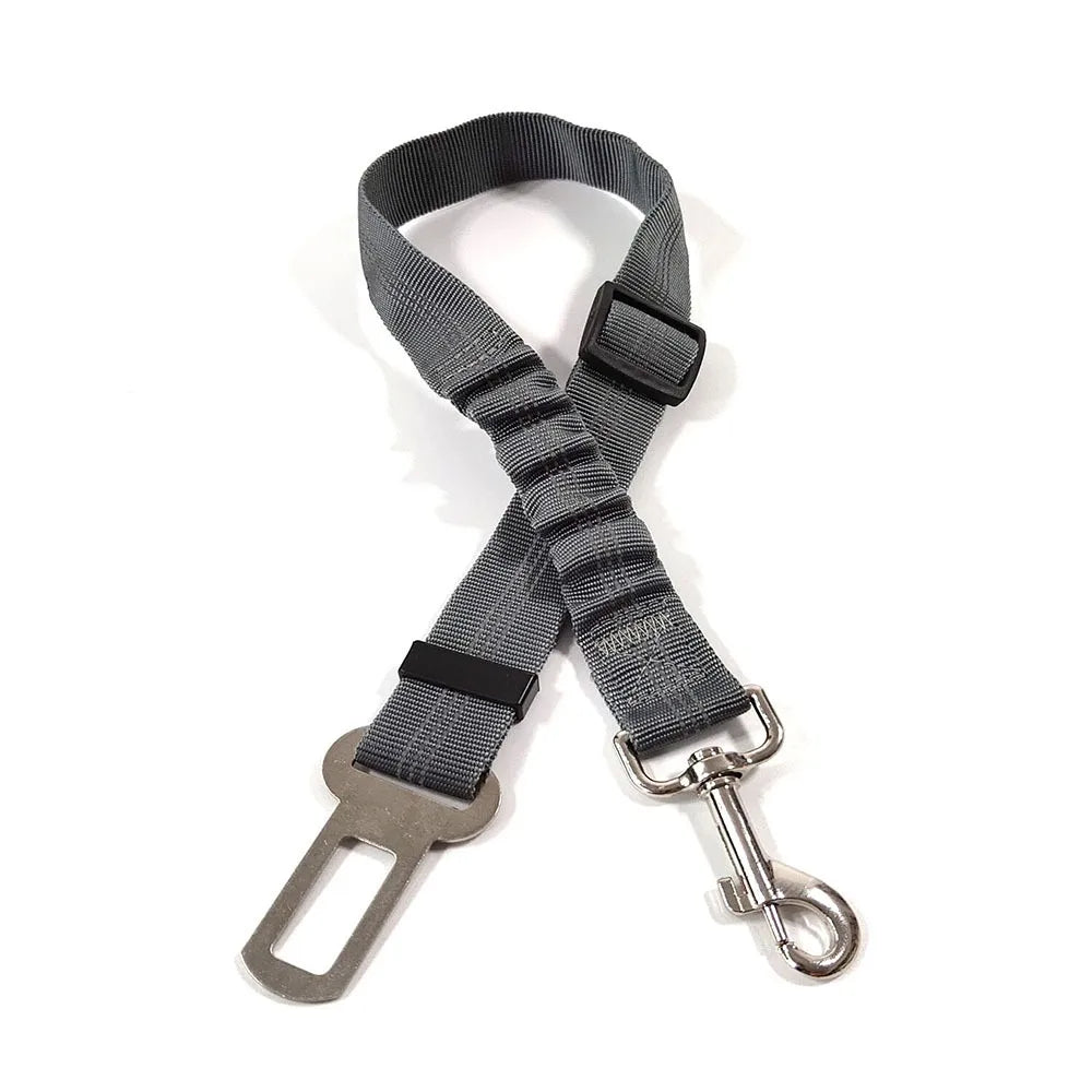 Reflective Dog Car Seat Belt with Bungee — Adjustable Heavy-Duty Nylon Harness