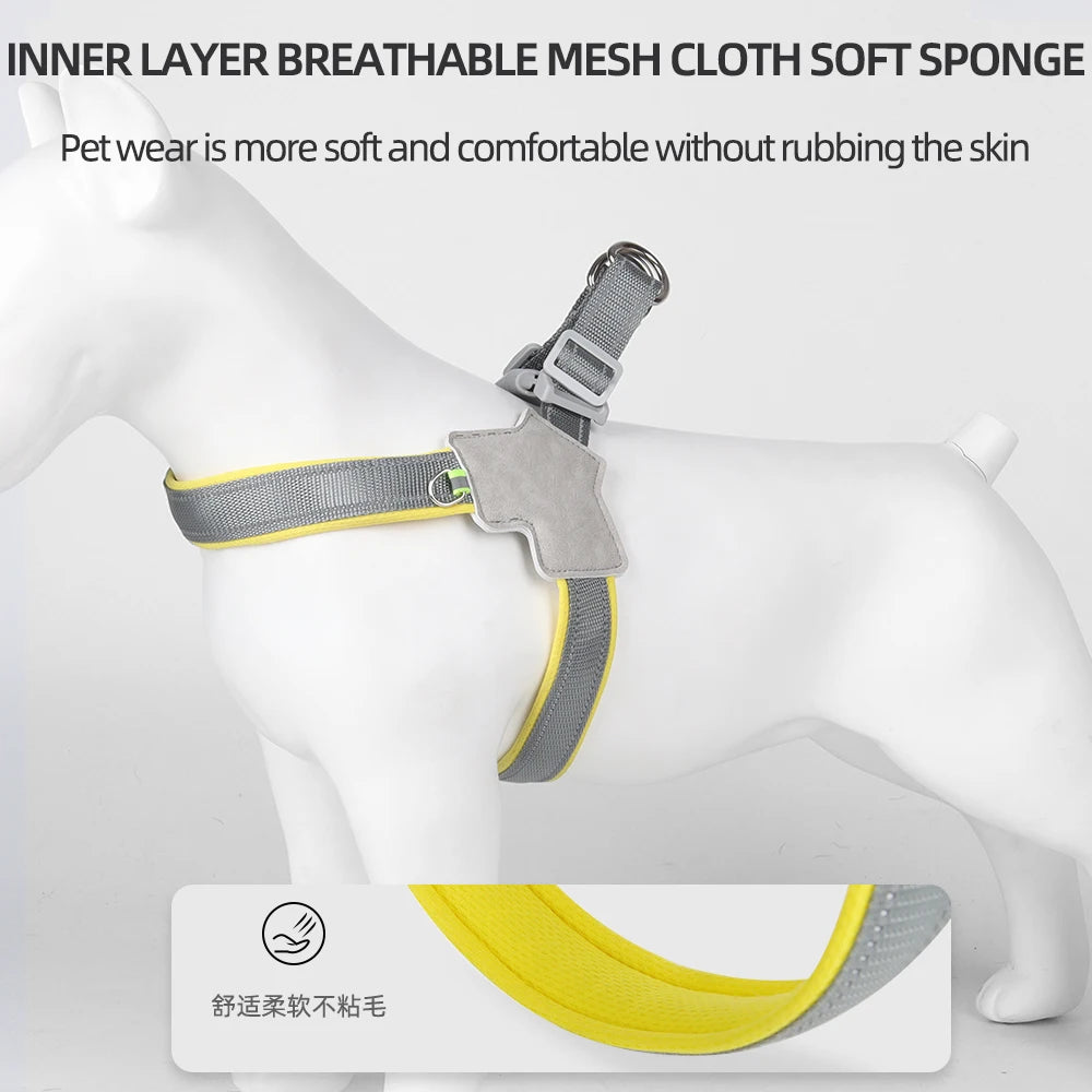 Reflective No-Pull Dog Car Harness Vest — Adjustable Safety Harness, XS to XL