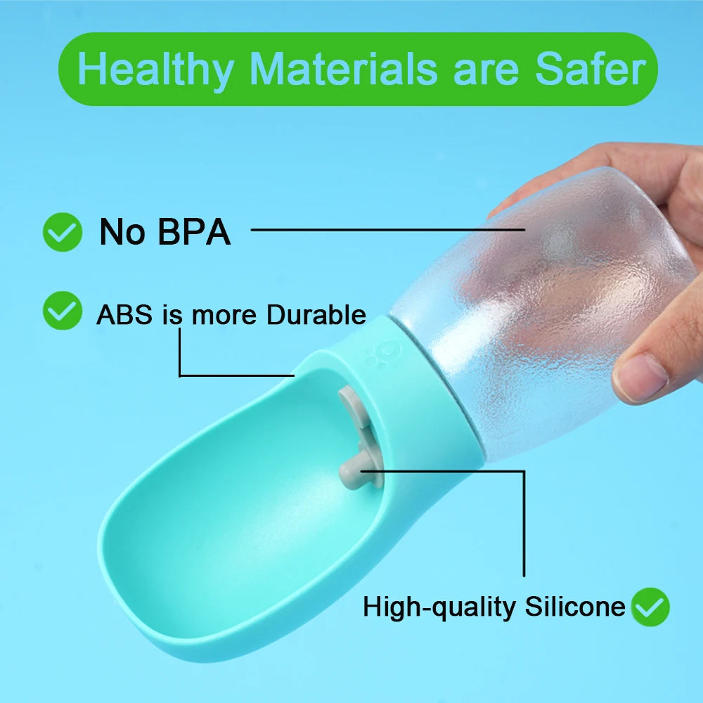 Portable Dog Travel Water Bottle — Leak-Proof with Flip Bowl