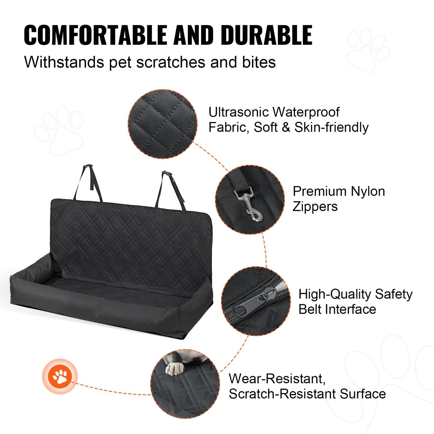 Waterproof Dog Booster Seat with Safety Leash — Medium & Large Dogs
