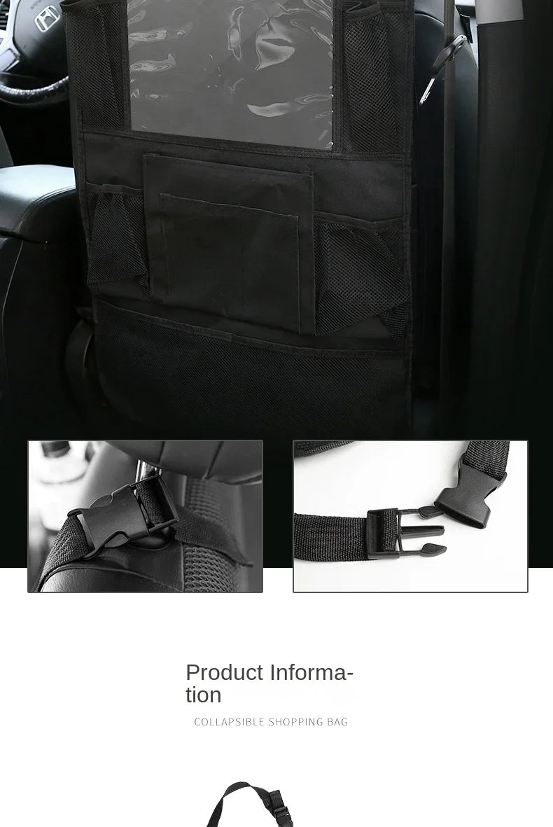 Dog Car Backseat Organizer — Multi-Pocket Storage Bag, Headrest Mount
