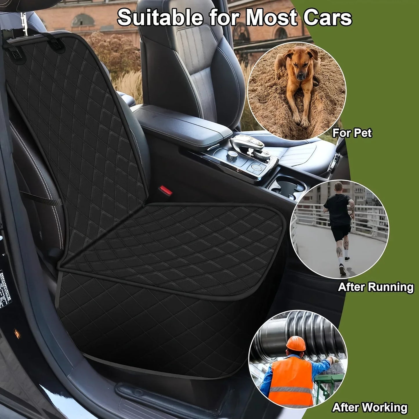 Dog Front Passenger Seat Protector — Non-Slip Waterproof Car Seat Cover