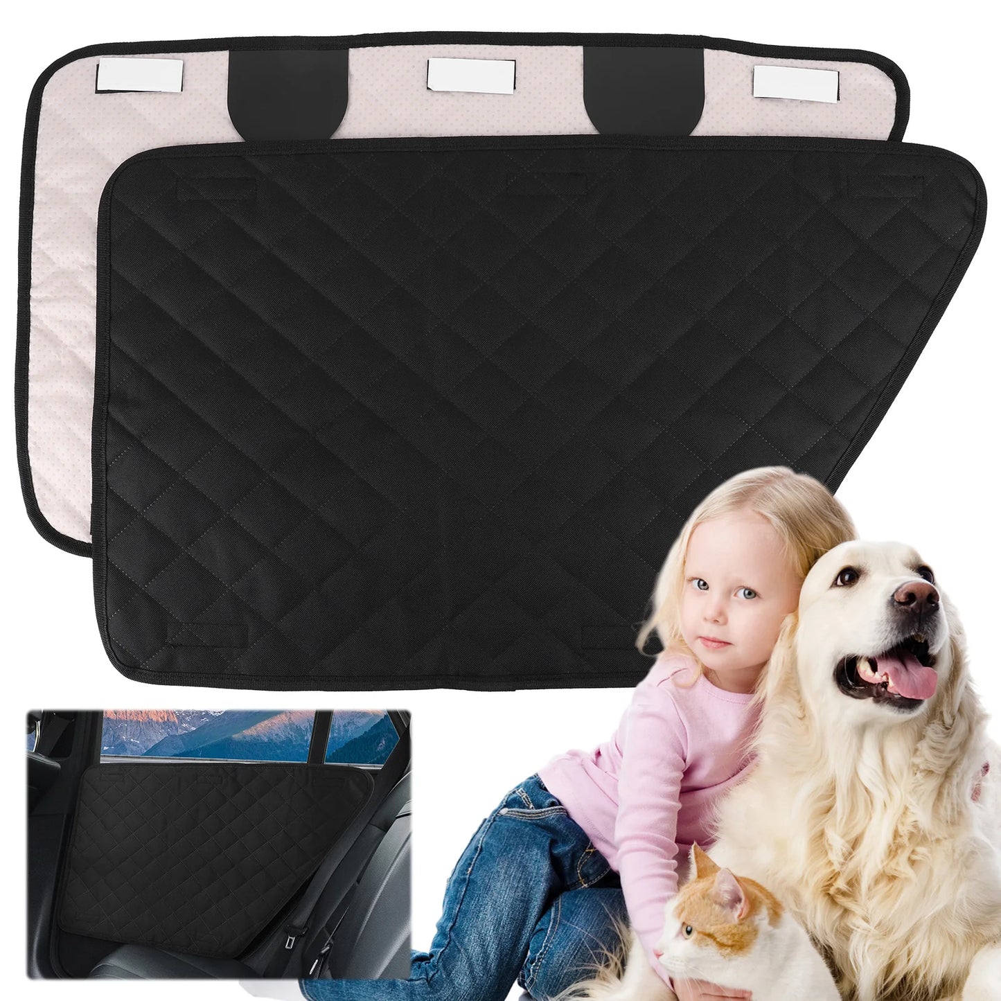 Dog Car Door Protector 2-Pack — Waterproof Oxford Anti-Scratch Interior Cover
