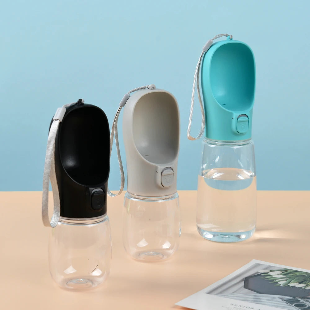Portable Dog Water Bottle with Flip Bowl — Leakproof, 18 Colors Available