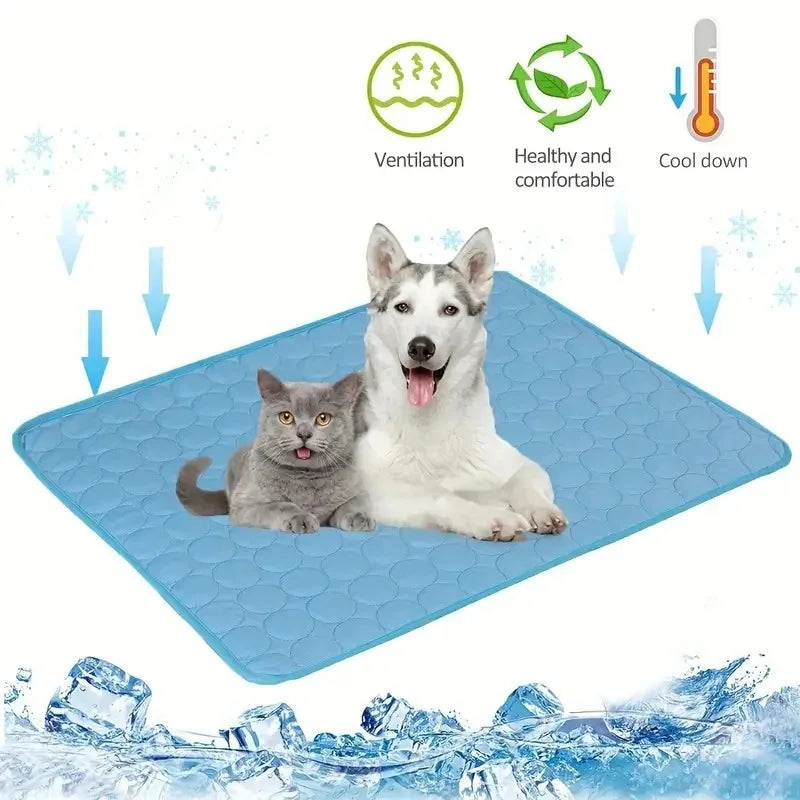 Dog Cooling Mat — Ice Pad for Small & Large Dogs, Summer Car & Home Use