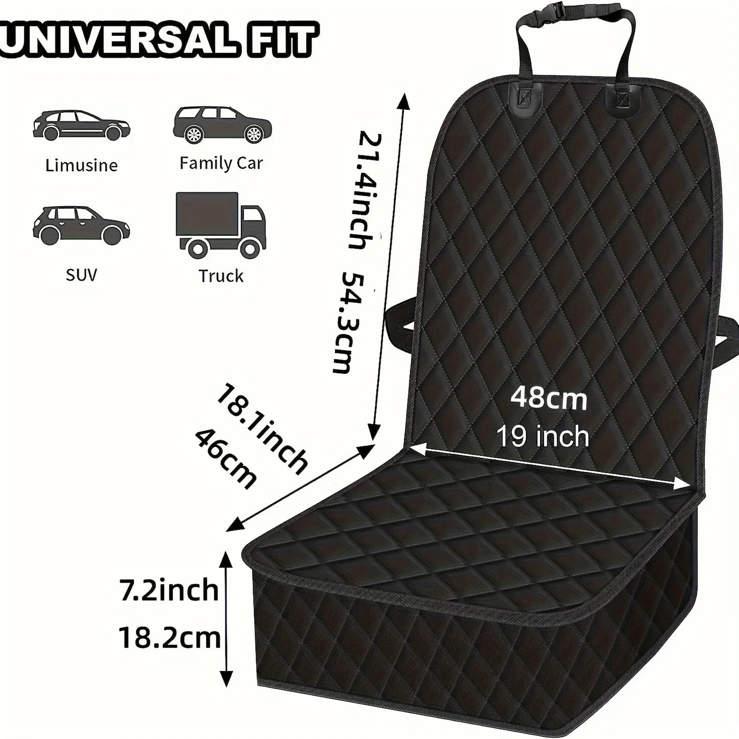 Dog Front Passenger Seat Protector — Non-Slip Waterproof Car Seat Cover