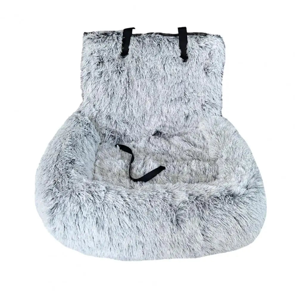 Plush Dog Booster Car Seat Bed — Washable Detachable Cushion, Multiple Sizes