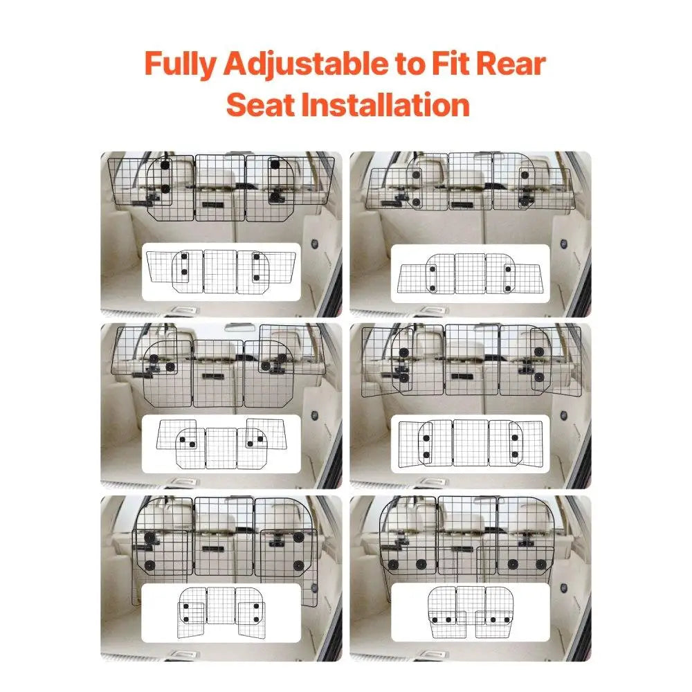 Adjustable Dog Car Barrier — 36 to 60 Inches, Trunk & Cargo Gate