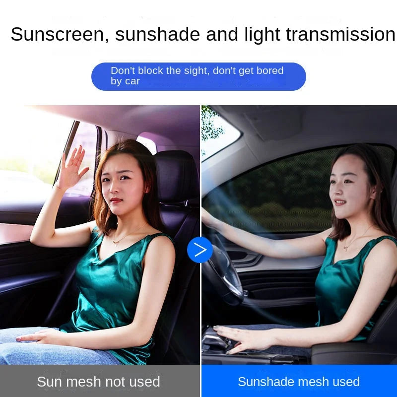 Car Rear Window Sunshade 2-Pack — UV Mesh Privacy Curtain, 6 Colors