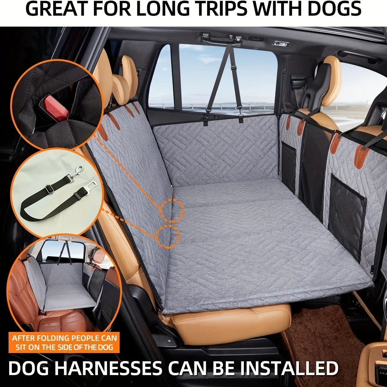 Durable Dog Car Hammock Seat Cover — Waterproof Scratch-Proof Easy Install