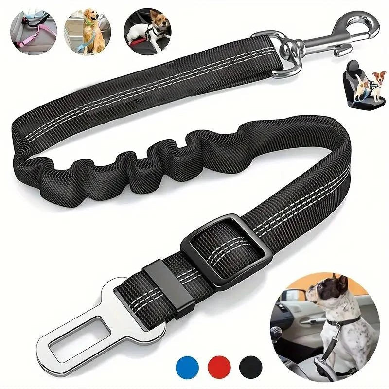 Premium Dog & Cat Car Safety Belt — Reflective Adjustable Traction Collar