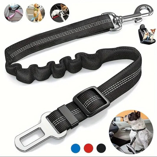 Premium Dog & Cat Car Safety Belt — Reflective Adjustable Traction Collar