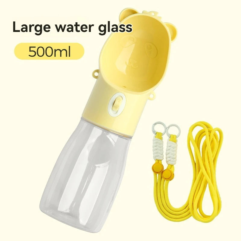Leakproof Dog Travel Water Bottle with Built-In Bowl — Multiple Sizes