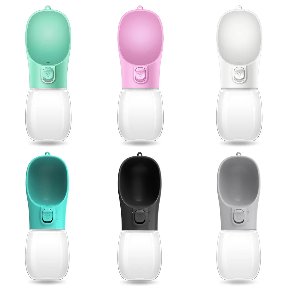 Portable Dog Water Bottle with Flip Bowl — Leakproof, 18 Colors Available
