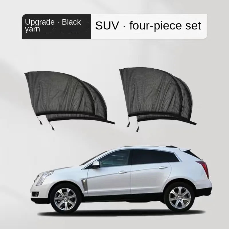 Car Rear Window Sunshade 2-Pack — UV Mesh Privacy Curtain, 6 Colors