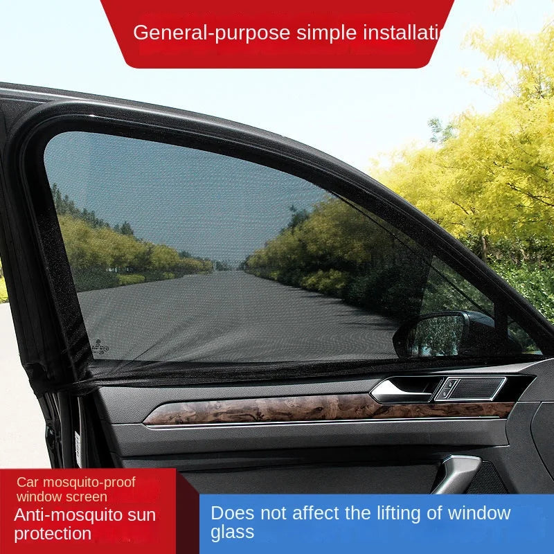 Car Rear Window Sunshade 2-Pack — UV Mesh Privacy Curtain, 6 Colors