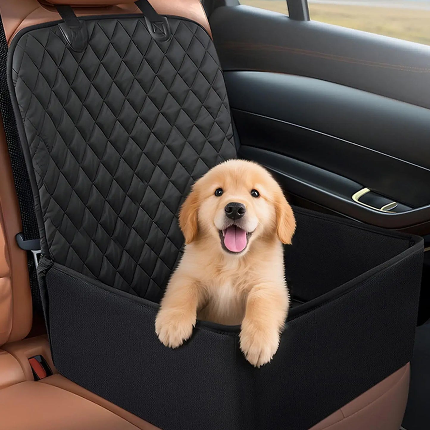 SUV Dog Booster Car Seat — Waterproof Carseat Cushion Carrier for Large Dogs