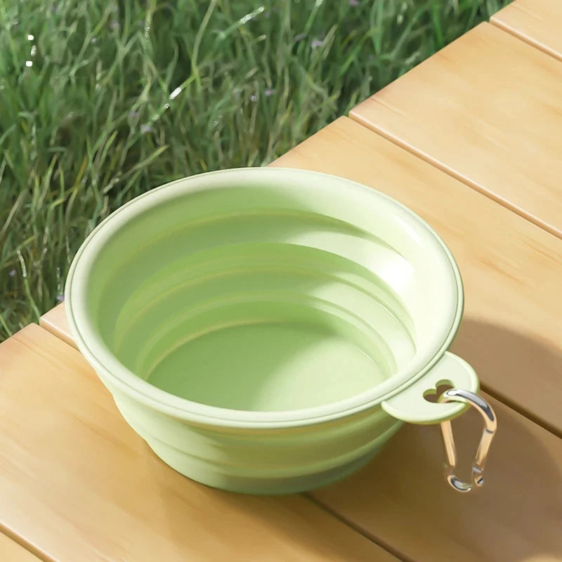 Foldable Dog Travel Bowl — Collapsible Silicone 350ml/1000ml, Multiple Colors