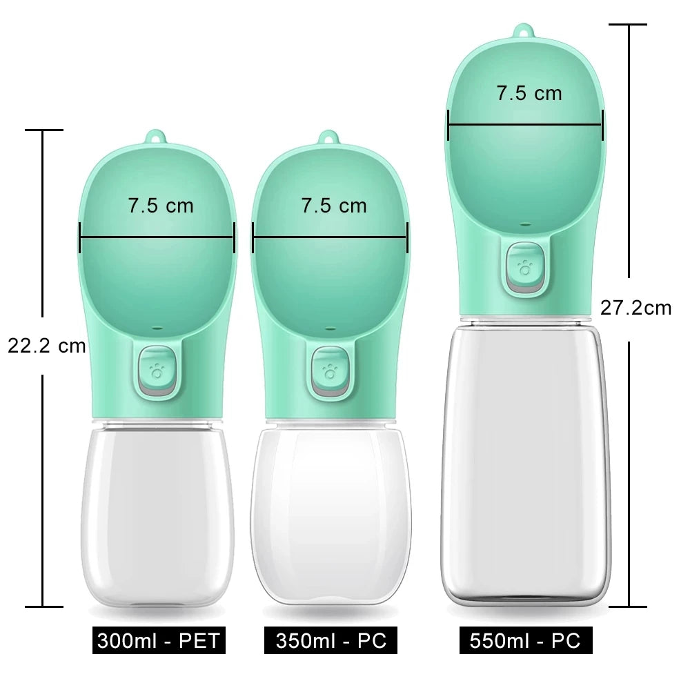Portable Dog Water Bottle with Flip Bowl — Leakproof, 18 Colors Available