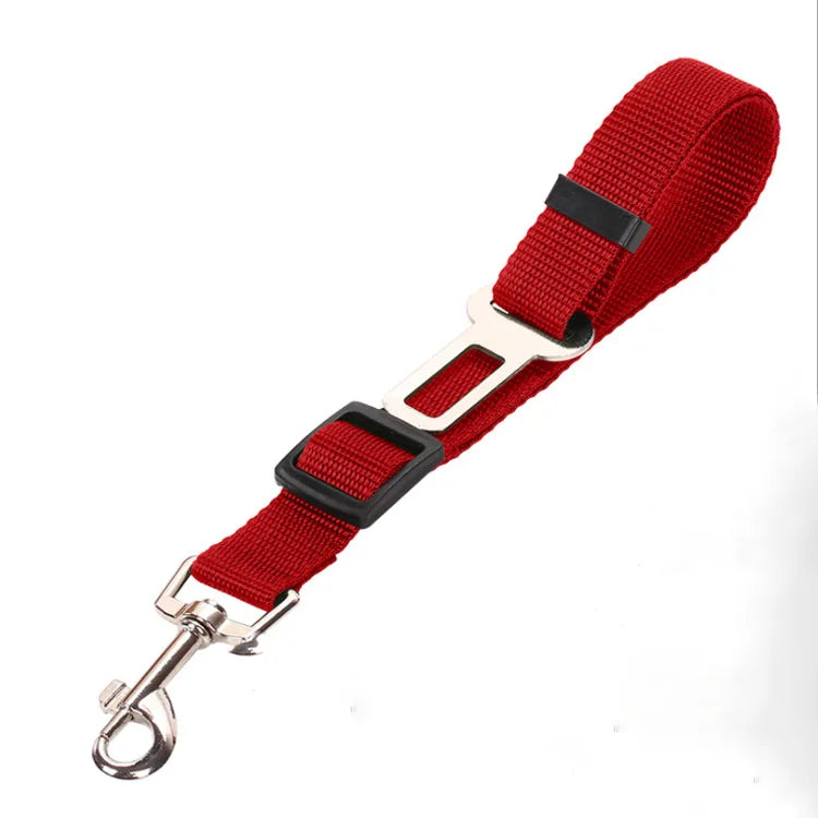 Reflective Dog Car Seat Belt with Elastic Traction Rope — Adjustable Safety Clip
