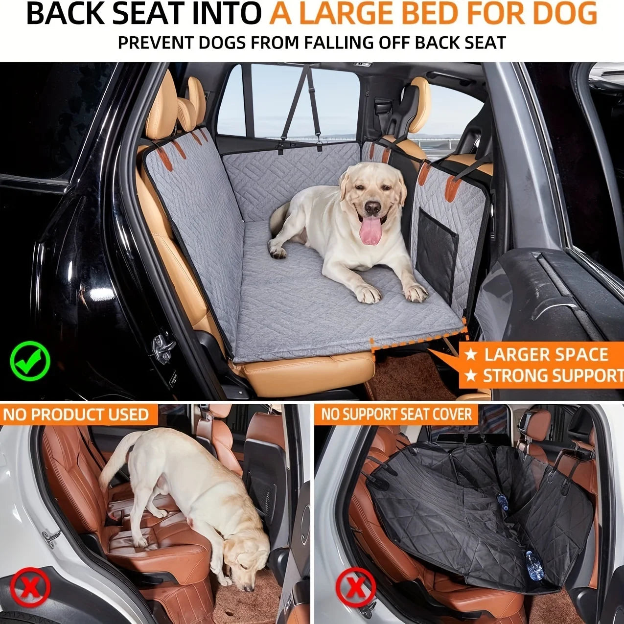 Durable Dog Car Hammock Seat Cover — Waterproof Scratch-Proof Easy Install