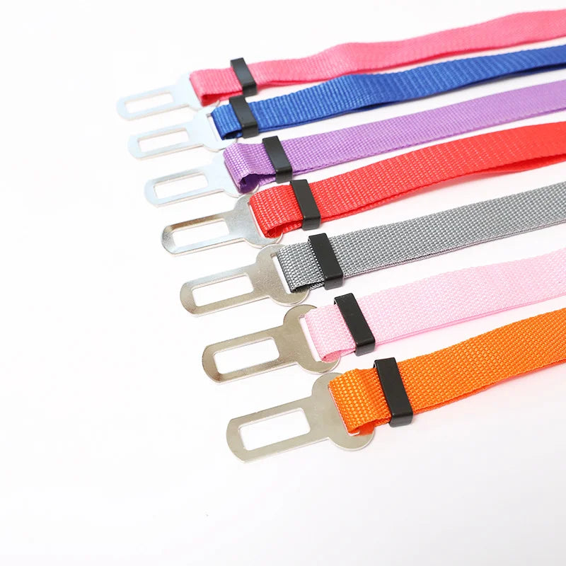 Universal Dog & Cat Car Safety Buckle Clip — Adjustable Nylon, 9 Sizes