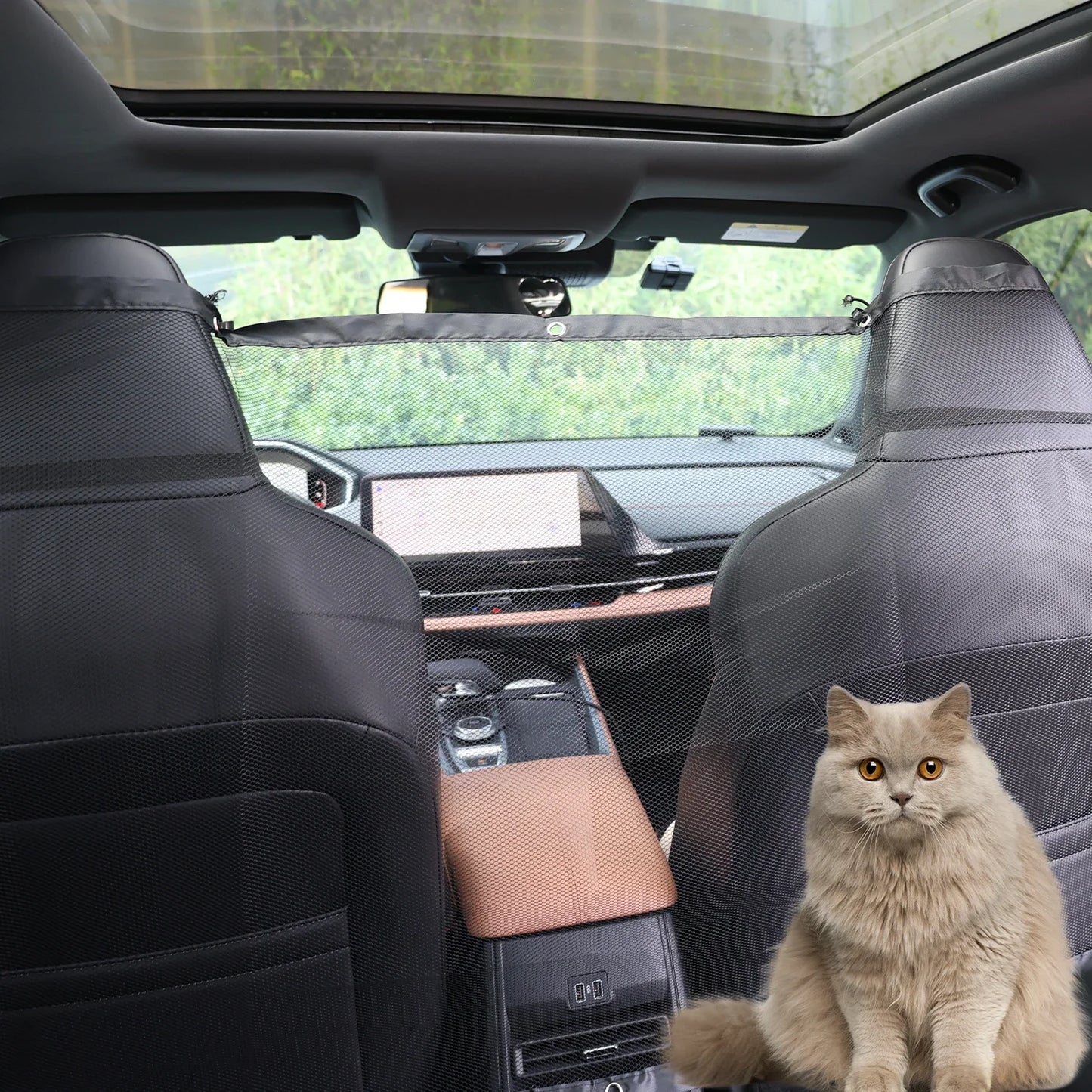Universal Dog Car Safety Barrier Mesh Net — ISOFIX Compatible for SUVs