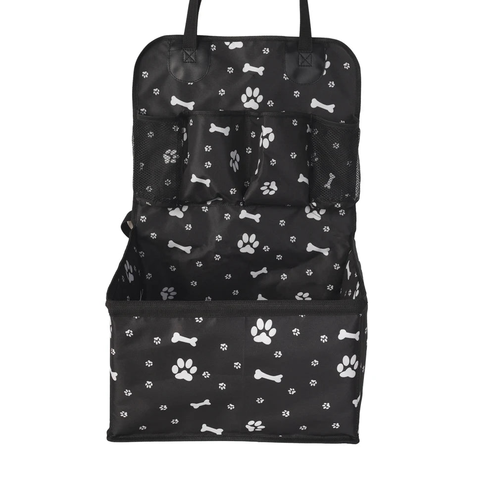 Compact Dog Booster Car Seat with Storage Pockets — Scratch-Proof