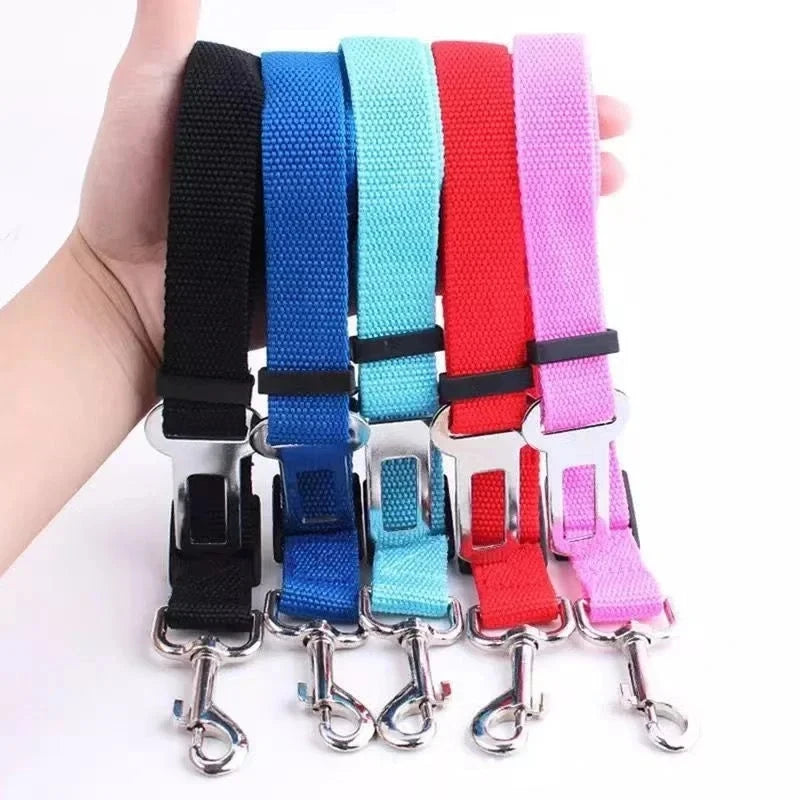 Retractable Dog Car Seat Belt — Adjustable Safety Harness Leash for Car Travel