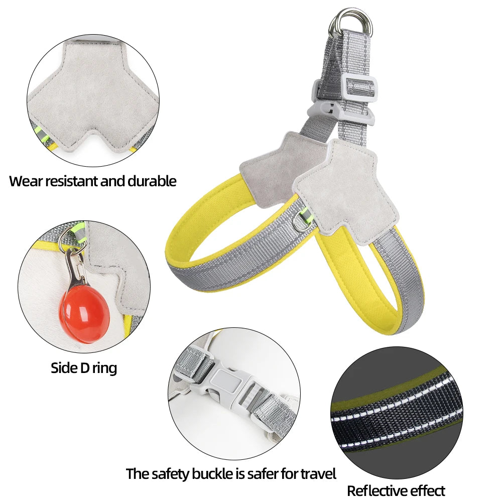 Reflective No-Pull Dog Car Harness Vest — Adjustable Safety Harness, XS to XL