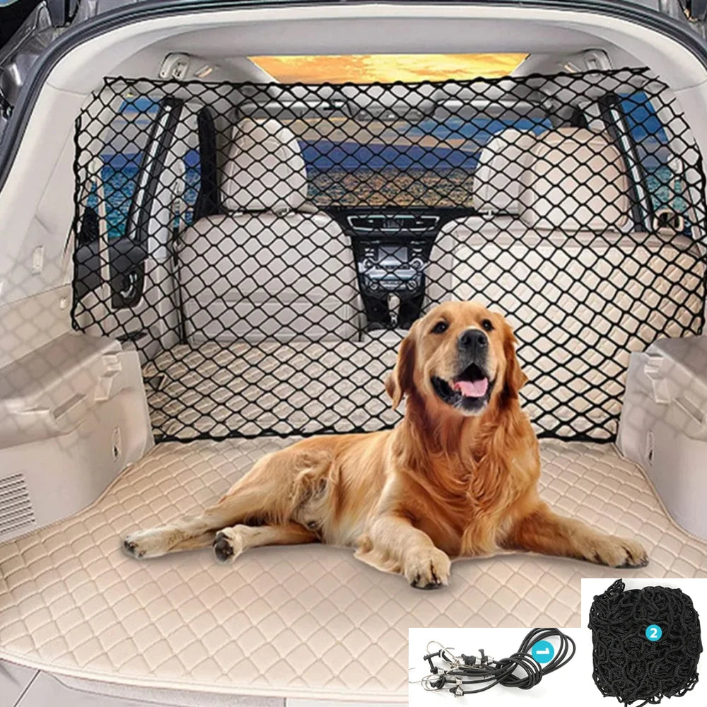 Foldable Dog Car Barrier Net — Elastic Durable Safety Fence with Hooks 2024