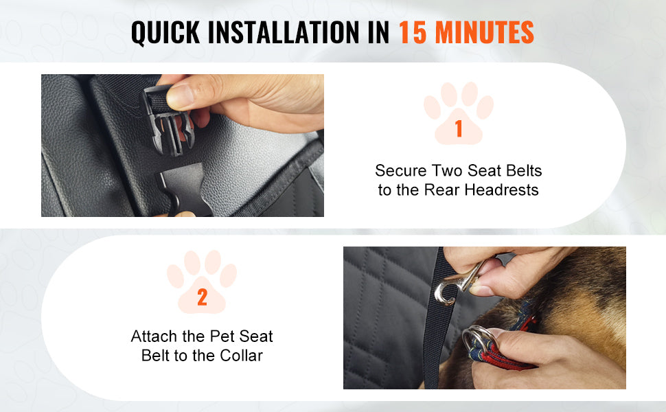 Waterproof Dog Car Booster Seat — Safety Leash Included, PP Cotton, All Sizes